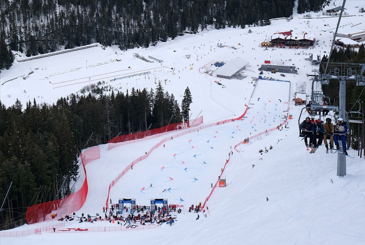 Trasa narciarska w Bansko, widok z wyciągu